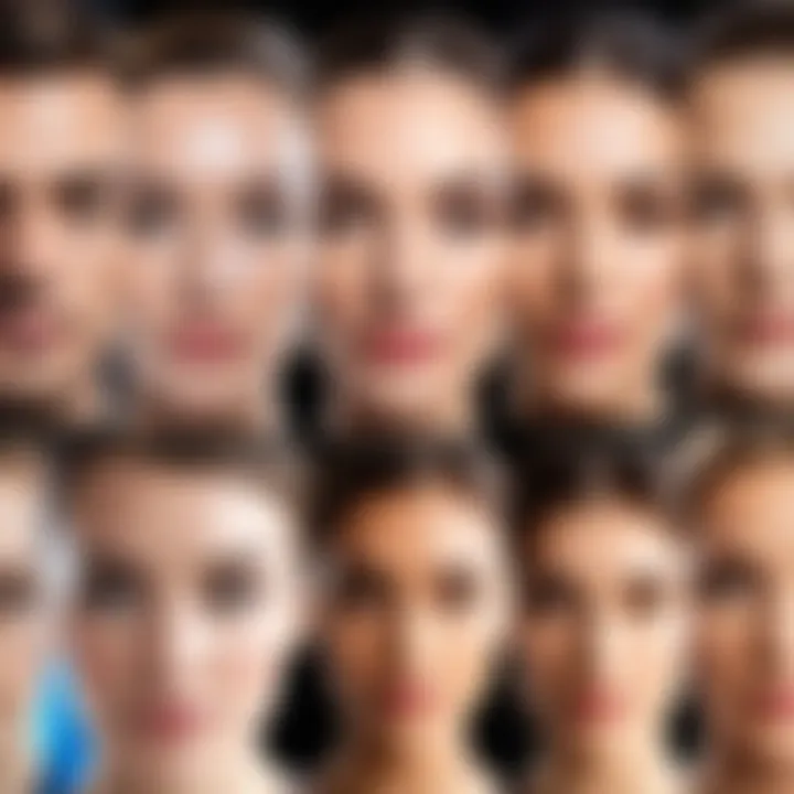 A comparative analysis chart of various photo editing apps focusing on face transformation features.