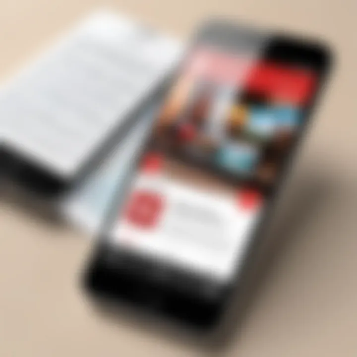 Mobile application displaying the conversion of photos to PDF on a smartphone