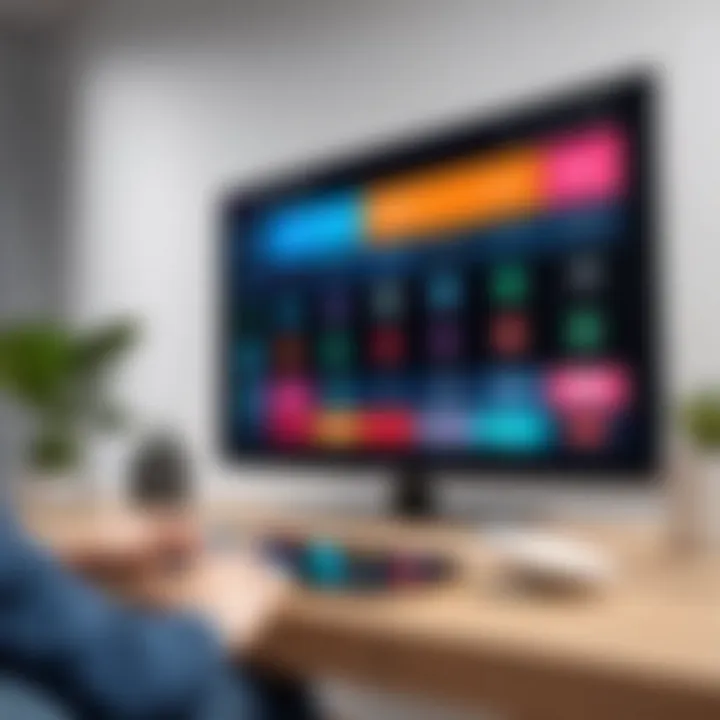 A user configuring a mobile application for TV control.