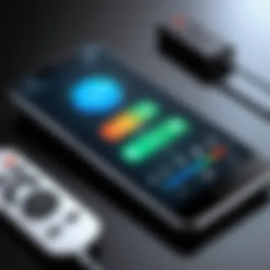 Smartphone Remote Control Interface A smartphone displaying a remote control interface.