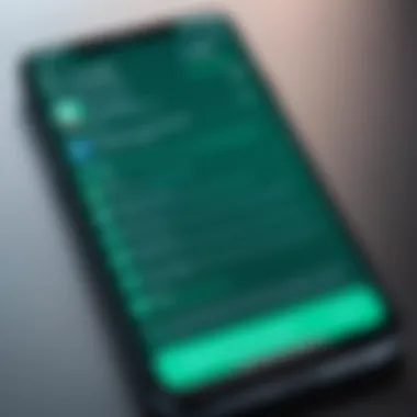 Smartphone displaying transcription app