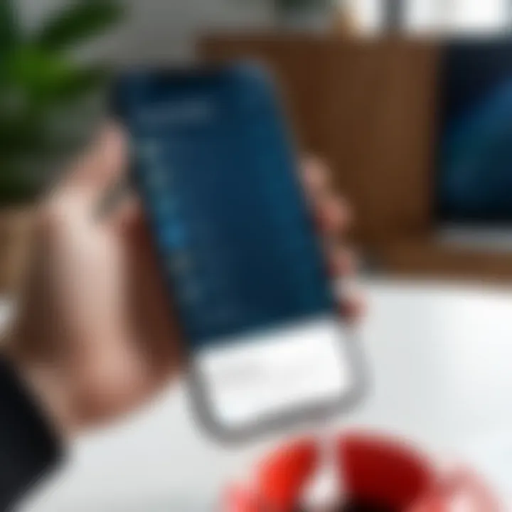User exploring features of True Caller app on an iPhone