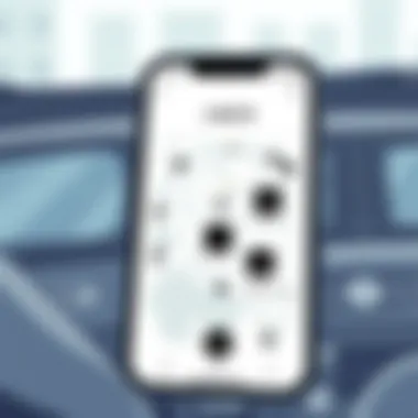 An illustration of the Uber app showcasing its user-friendly interface