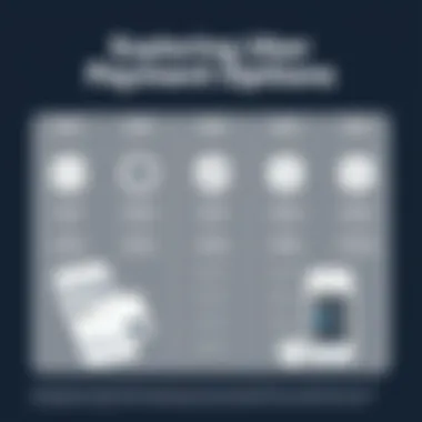 An infographic comparing different payment options available in the Uber app