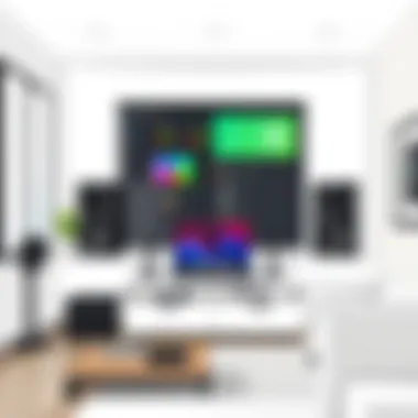 Setting up a 2.1 audio system in a modern living room