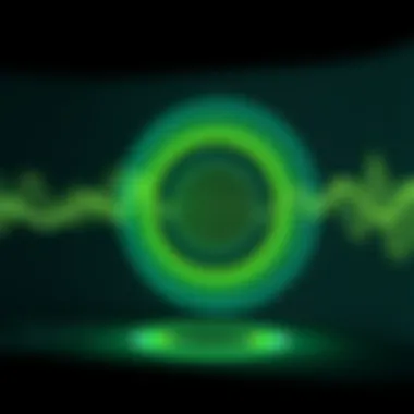 Visualization of sound waves illustrating audio performance
