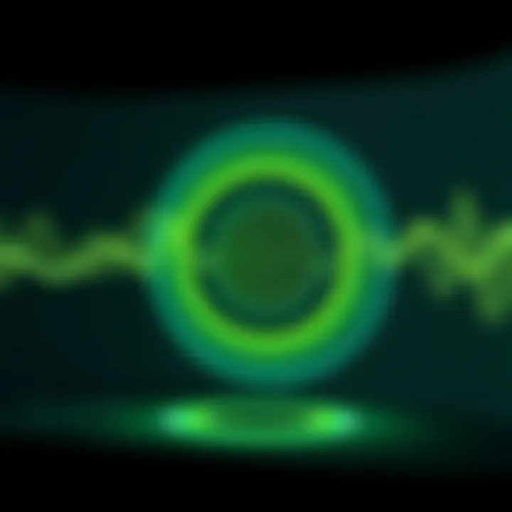 Visualization of sound waves illustrating audio performance