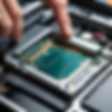 Inspecting Chromebook Internals for Hardware Issues A technician examining the internals of a Chromebook