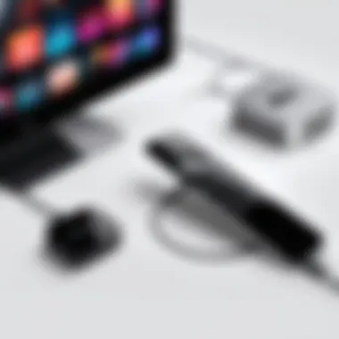 Compatibility Overview of the Apple TV Remote Charging Cable Illustration showcasing the compatibility of the Apple TV remote charging cable with various devices