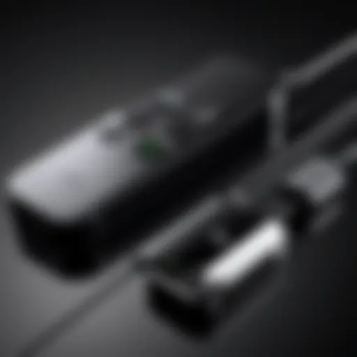 Close-up view of the Apple TV remote charging cable highlighting the sleek design