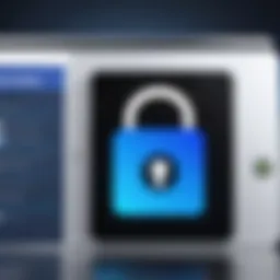 Illustration of two-factor authentication concept with a digital lock