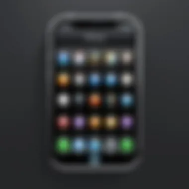 A graphic illustrating the functionality of iPhone widget icons in daily use