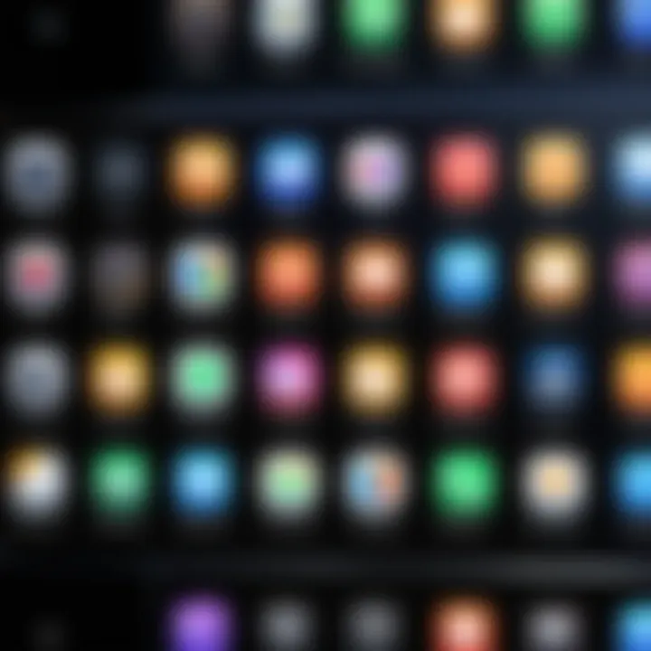 An overview of various iPhone widget icons displayed on a home screen
