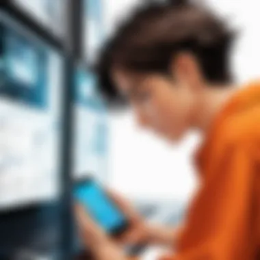 Technological Innovations in Mobile Manga A graphic depicting technological advancements in mobile manga
