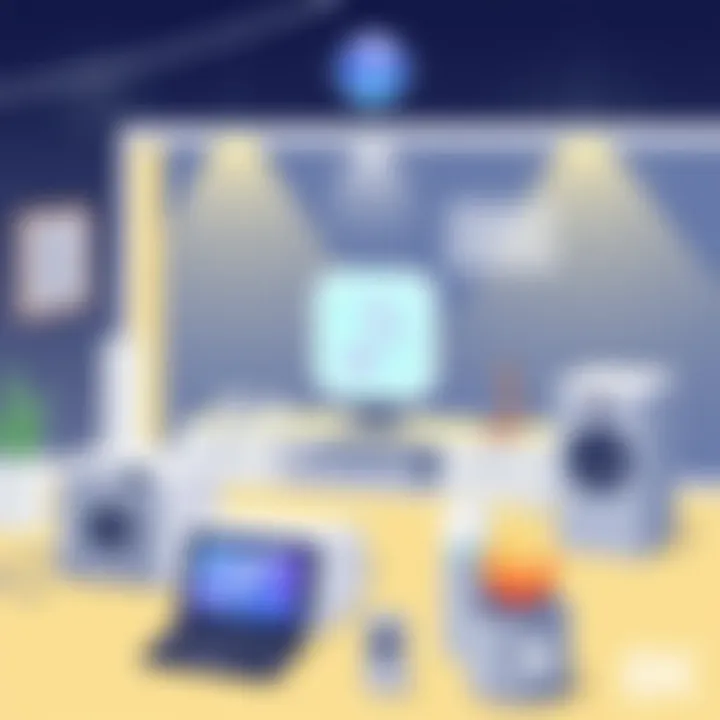 Siri in Smart Home Devices Illustration of Siri integration in smart home devices