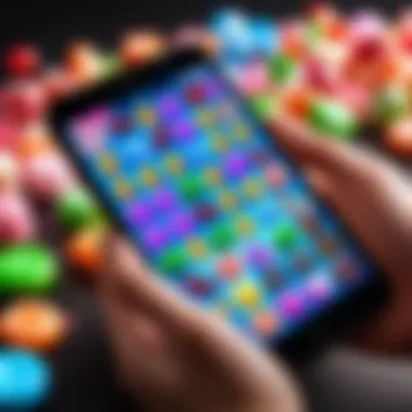 A player engaging with Candy Crush on a mobile device