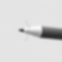 Close-up view of the fine point Apple Pencil tip highlighting its design features.