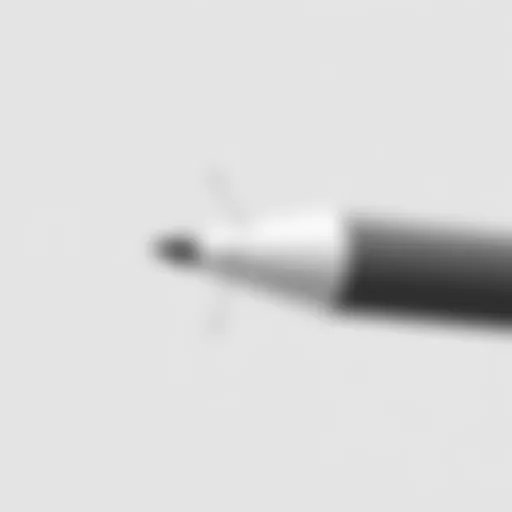 Close-up view of the fine point Apple Pencil tip highlighting its design features.
