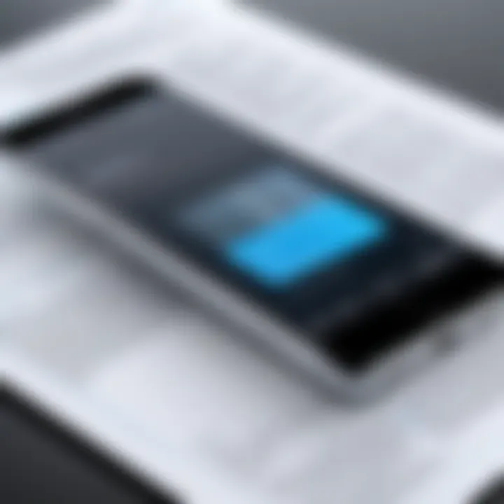 Close-up of a smartphone scanning a document