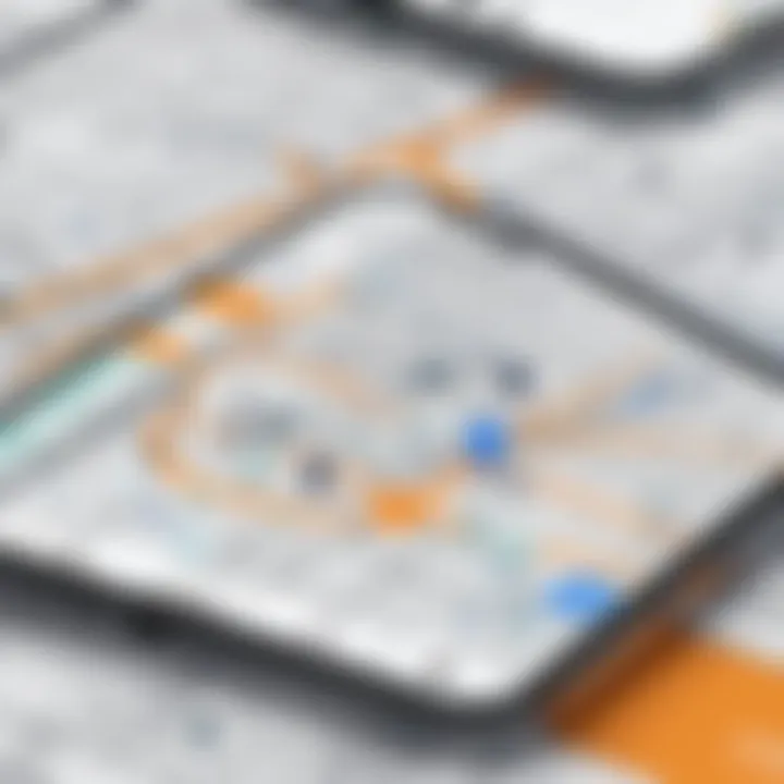 A graphic illustrating user engagement patterns with mobile maps.