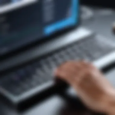 Productivity Boost with Apple Keyboards User typing on an Apple keyboard connected to a mobile device