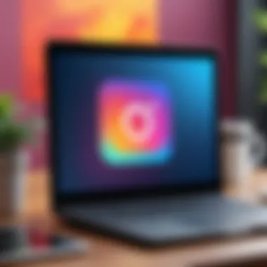 Installation process of Instagram on a personal computer.