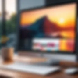 A sleek PC display showcasing the Instagram interface.