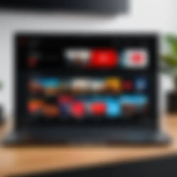Chromebook displaying YouTube TV interface