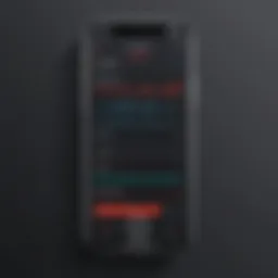 A sleek interface of a voice recorder app on an iPhone screen