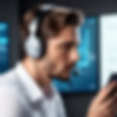 Person using headphones while on a phone call