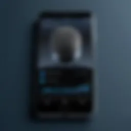 Mobile device displaying recording app interface