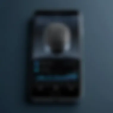 Mobile device displaying recording app interface