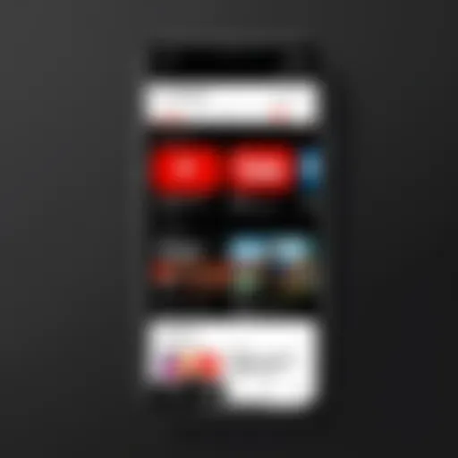 Mobile phone displaying YouTube TV interface