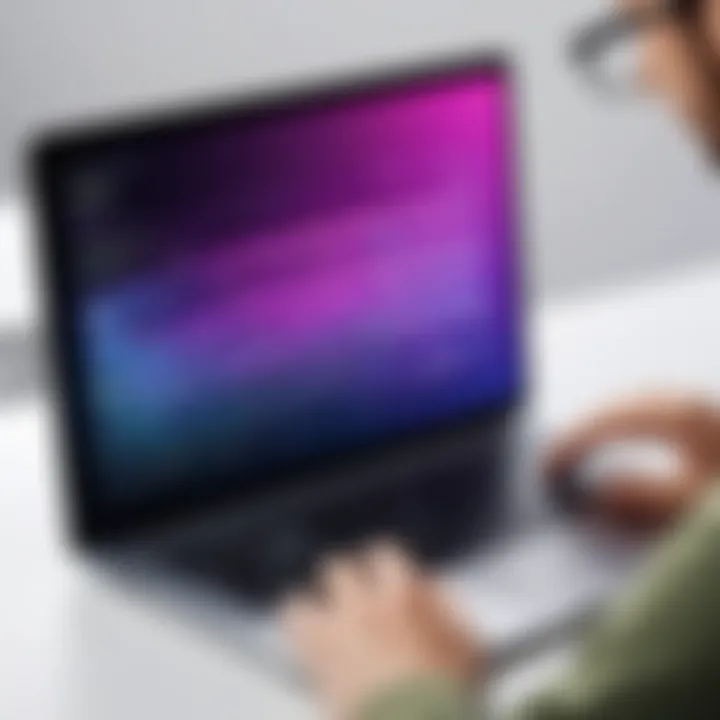 A person using a laptop to search for a melody on a music identification website.