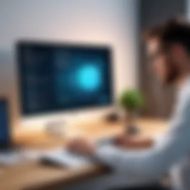 A person engaged in a practical skill tutorial on a computer